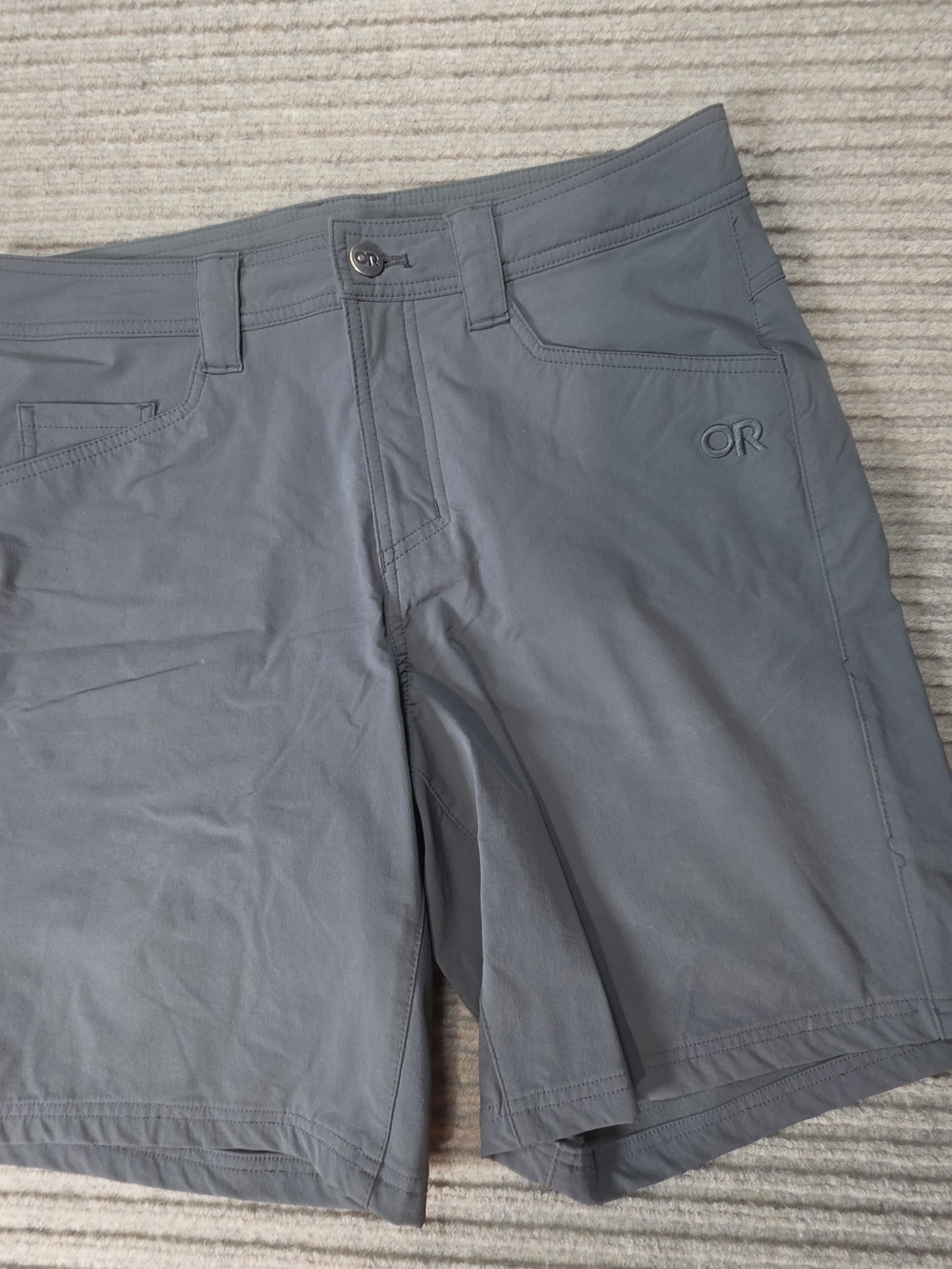 Outdoor Research Voodoo Shorts Mens 32 Gray Hiking 10 Inseam Quick Dry Stretch